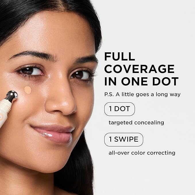 HALEYS Re-wind Full Coverage Brightening Concealer, Color Correcting Eye Concealer for Dark Circles, Fine Lines & Redness, Longwear, Non-Caking, Soft-Matte Finish, Blurring Concealers for Women