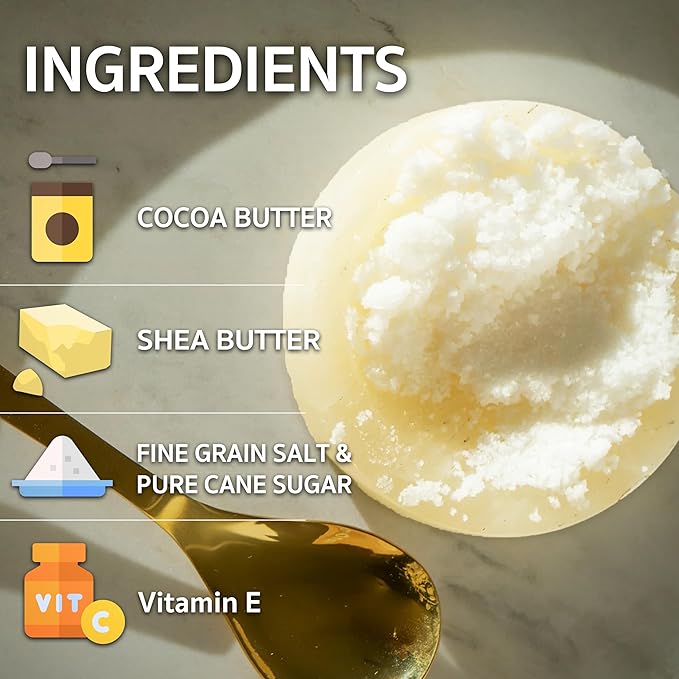 Bonblissity Body Polish, 8oz. - Ocean Mist Scented Body Scrub Exfoliator for Women, Exfoliating Sugar Scrub To Lotion Moisturizer, Gentle Exfoliant for Dry and Sensitive Skin, Handmade in USA