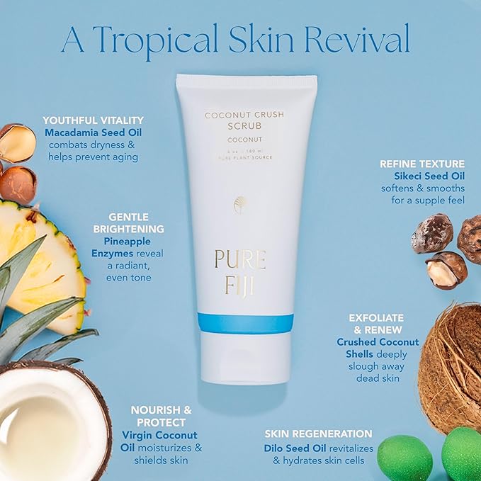Pure Fiji Coconut Crush Scrub, Coconut (6oz/180ml)