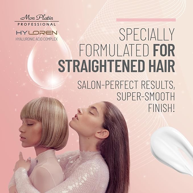 Mon Platin Professional Hair Mask for Damaged Hair & Straightened , 500ml - HYLoren Smoother with Hyaluronic Acid, Deep Conditioning Treatment, Anti-Frizz Conditioner