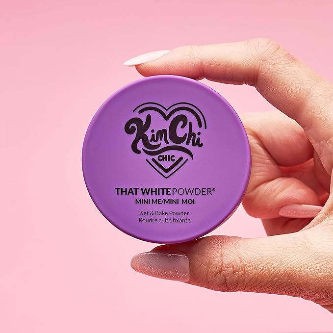 KimChi Chic Beauty Mini Me That White Powder Set and Bake Mattifying Setting Powder for Makeup, Soft Natural Face Makeup Helps Minimize the Appearance of Fine Lines, 0.17 oz, White