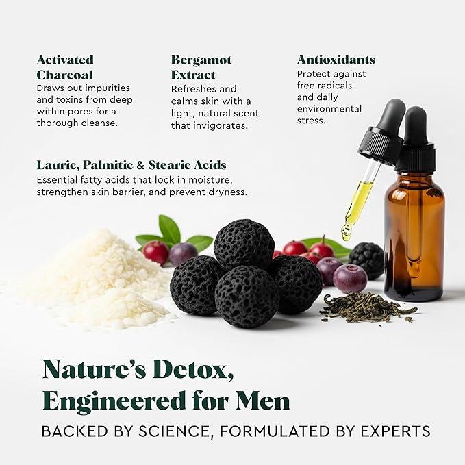 Wolf Project Activated Charcoal Beads Korean Face Wash - Charcoal Face Cleanser with Oil Control Prevents Acne, Deeply Cleanses, Hydrates and Moisturizes Skin. Natural Facial Cleanser