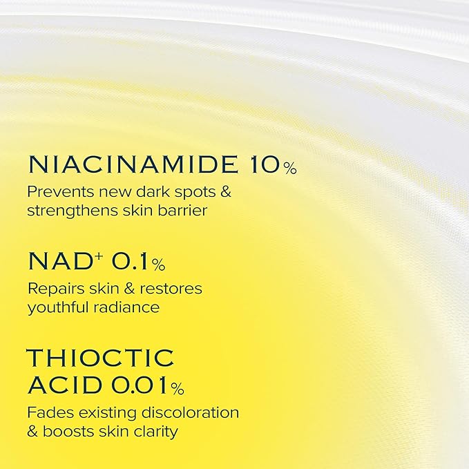 Dark Spot Ampoule | Korean Clinic Skincare - NAD+ 0.1% & Thioctic Acid 0.01% & Niacinamide 10% | Overnight Treatment for Melasma, Hyperpigmentation, Discoloration, Acne Scars | 15ml/0.33 Fl Oz