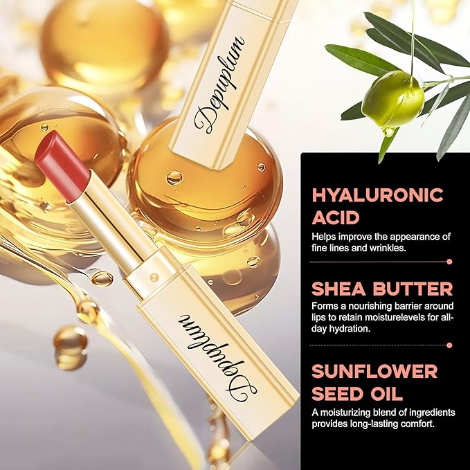Dark Purple Lipstick for Women Hydrate Glossy Lipstick Moisture Lip Gloss Sheer-Medium Coverage Long Lasting Lipsticks for Dry Lips, DM93 Grape Purple