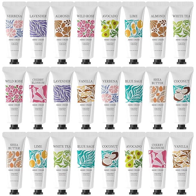 BODY & EARTH # LOVE 24 Pack Hand Cream for Women, Valentines Day Gifts Galentines for Her, Hand Lotion Travel Size Hand Cream Bulk Gifts for Women, Bridesmaid Gifts Party Favors, Teacher Nurs Gifts