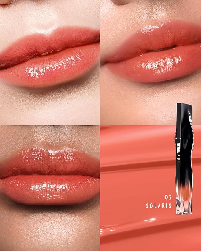 STELLAR DUST LIP STAIN-Waterproof and Transferproof Lip Tint For Women, Glossy Finish Lip Gloss, Lightweight High Coverage, Long Lasting, Stocking Stuffers For Teen Girls (02 SOLARIS)