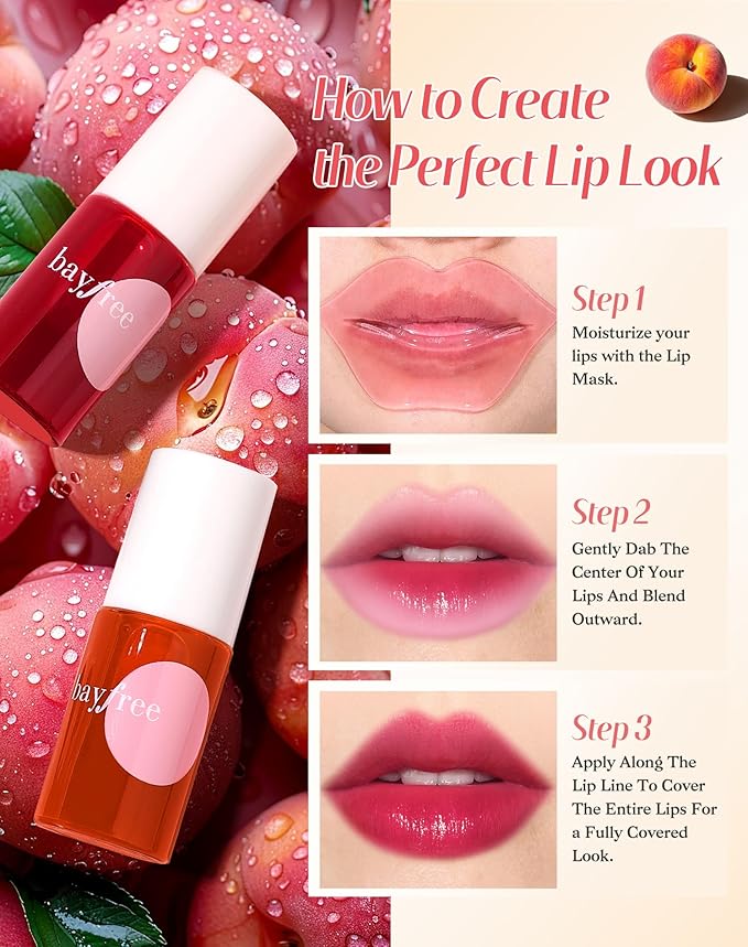 bayfree Lip Tint Stain Set, Lip Stain Long Lasting Lightweight Waterproof, Transfer-Proof, Non-sticky, Lip Makeup Matte Finish
