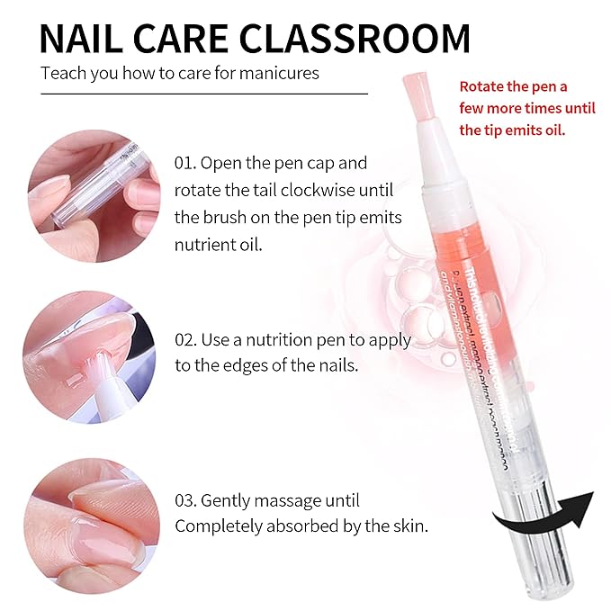 SULLMAR 6Pcs Nail Cuticle Oils Nail Nutrition Oil Pen Nail Nourishment Pens 6 Smell Cuticle Revitalizer for Agnail Nourish Skin Nail Care (6pcs)