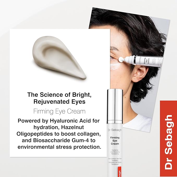 Dr Sebagh Firming Eye Cream (0.5 fl oz) - Eyecream for Dark Circle & Puffiness - Under Eye Moisturizer & Hollow Eyes Treatment - Lifting Sunken Eyes Treatment & Under Eye Plumper for Aging Skin