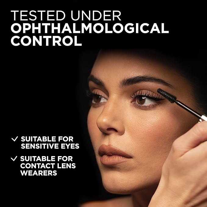 L'Oreal Paris Voluminous Panorama Mascara, Volumizing and Lengthening Mascara, Washable Longwear and Smudge Resistant Make Up, Blackest Black, 0.33 Fl Oz