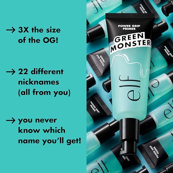 e.l.f. Power Grip Primer Jumbo, Gel-Based & Hydrating Face Primer For Smoothing Skin & Gripping Makeup, Moisturizes & Primes, 2.5 oz