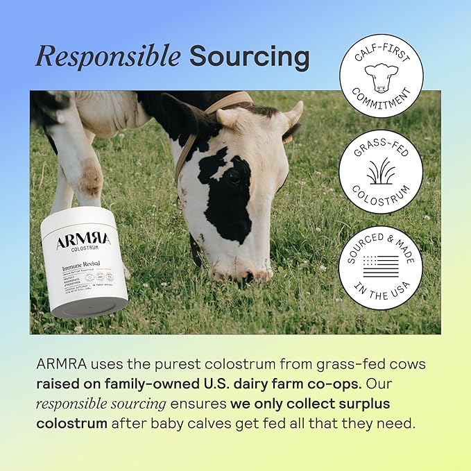 ARMRA Colostrum™ Powder | Vine Watermelon | Gut Health & Bloating | Skin & Hair | Immunity | Keto, Gluten & Fat-Free | 90 Servings