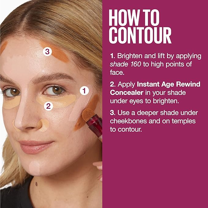 Maybelline Instant Age Rewind Eraser Dark Circles Treatment Multi-Use Concealer, 160, 1 Count (Packaging May Vary)