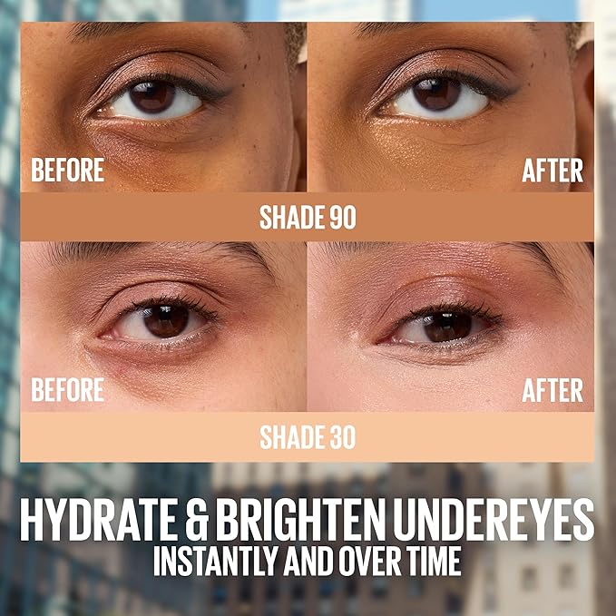 Maybelline Lifter Serum Concealer, Radiant Concealer with Full Coverage, Includes 2% Peptides + Caffeine to Hydrates & Brightens Under Eyes, 85, 1 Count