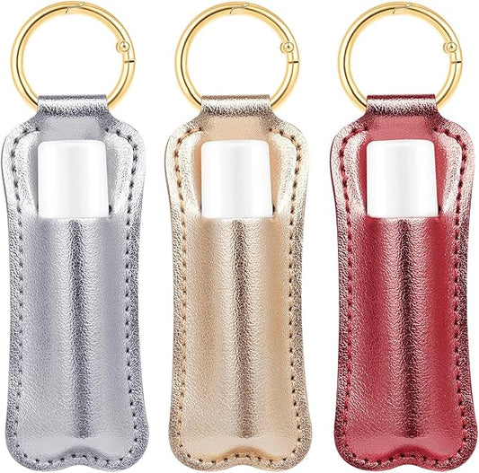 WK IEASON Lip Balm Holder for Chapstick Lipstick Sleeve Keychain,Small Christmas Gifts Stocking Stuffers for Teen Girls Women