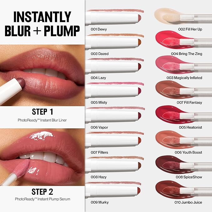 REVLON PhotoReady Instant Plump Serum, Plumping Gloss, Hydrating, Non-Sticky & High Shine Finish, 005 Heatonist, 0.25 fl oz