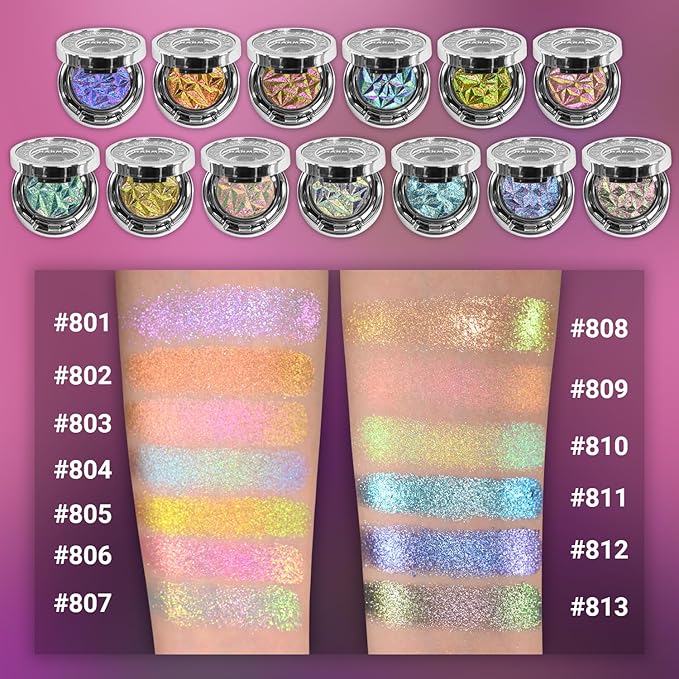 CHARMACY Duochrome Eyeshadow, Insane Shifters Chameleon Eyeshadow, Creates High-Impact, Metallic Eye Looks, 100% Vegan and Cruelty Free (Chameleon-#803, 0.06 Ounce (Pack of 1))