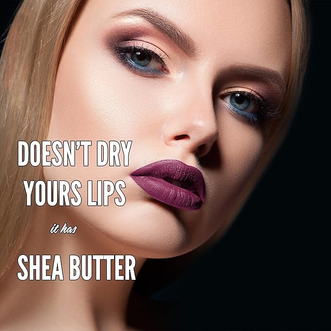 Mynena Deep Berry Purple Matte Liquid Lipstick | Long-Lasting Comfort | Smudge-Proof Transfer-Resistant | Full Coverage Non-Drying | Vegan & Cruelty-Free | All-Day Wear Lip Color | Viola