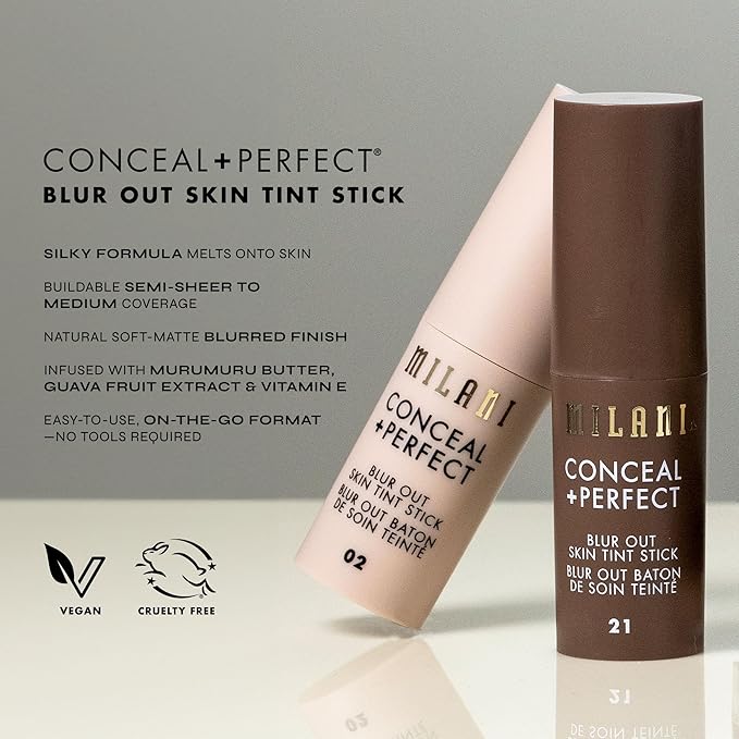 Milani Conceal + Perfect - Skin Tint Stick, Blur Out Tinted Moisturizer Makeup, Shade 24