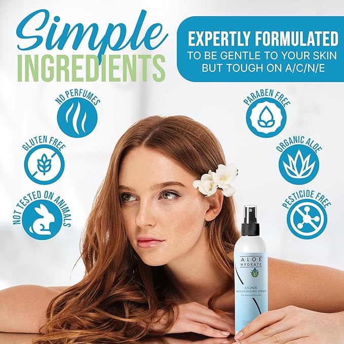 A/C/N/E Moisturizing Face Spray. Powered by Aloe vera, It’s Potent Gentle Formula Helps Fight Acne & Blemishes for a more Smooth, Soft & Healthy Radiant Complexion. Naturally Effective, Pure & Simple