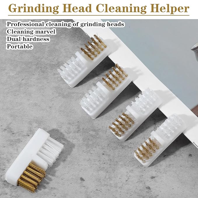 Shimmeroo 10Pcs Nail Cleaner Brush, Nail Drill Bit Wire Cleaner Brush, Nails Art Cleaning Tool Set for Salon and Home Use, Toenail Polish Cleaning Brush