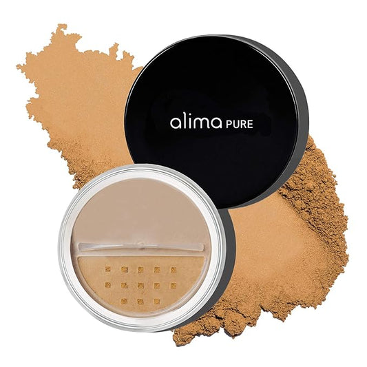 Alima Pure Matte Foundation Loose Mineral Powder Foundation Makeup, Loose Powder Makeup Oil Free Talc Free Powder, Natural Makeup Mineral Foundation Full Coverage Natural Foundation Powder .16 oz/4.5g