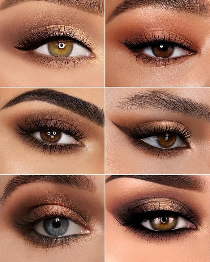 Brown Eyeshadow Palette Matte 8Color, Neutral Naked Nude Eye Shadow for Latte Makeup, Warm Brown Shimmery Eye Looks, Long Lasting & Pigmented (Naked)