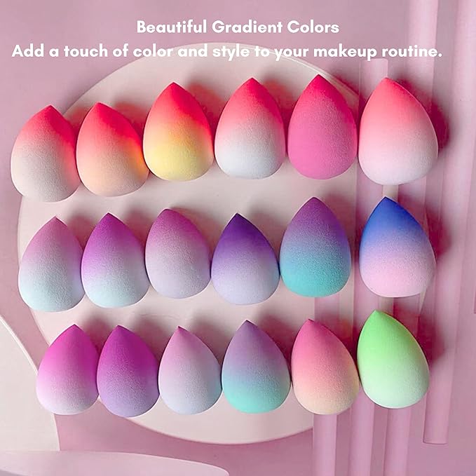 Premium Gradient Makeup Sponge Set – 2 Soft Latex-Free Sponges for Foundation, Concealer & Powder – Reusable, Expands When Wet