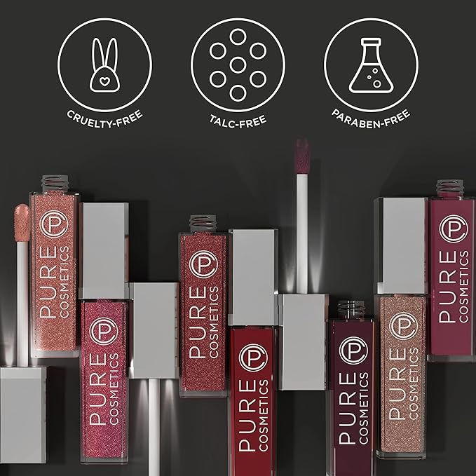 Pure Illumination Light-Up Lip Gloss with LED-Lit Applicator Brush + Side Mirror, Non-Sticky, Moisturizing Hydrating Lip Glosses with Lanolin, Jojoba Oil, & Vitamin E, Passion