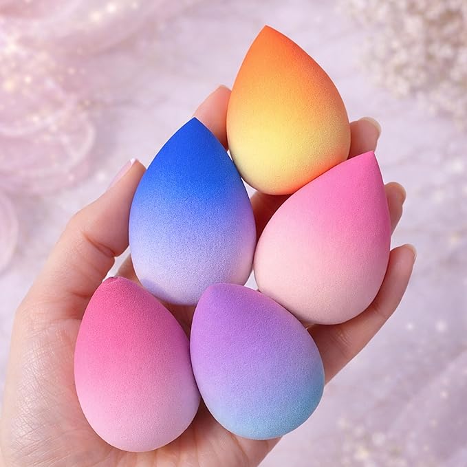 Premium Gradient Makeup Sponge Set – 2 Soft Latex-Free Sponges for Foundation, Concealer & Powder – Reusable, Expands When Wet