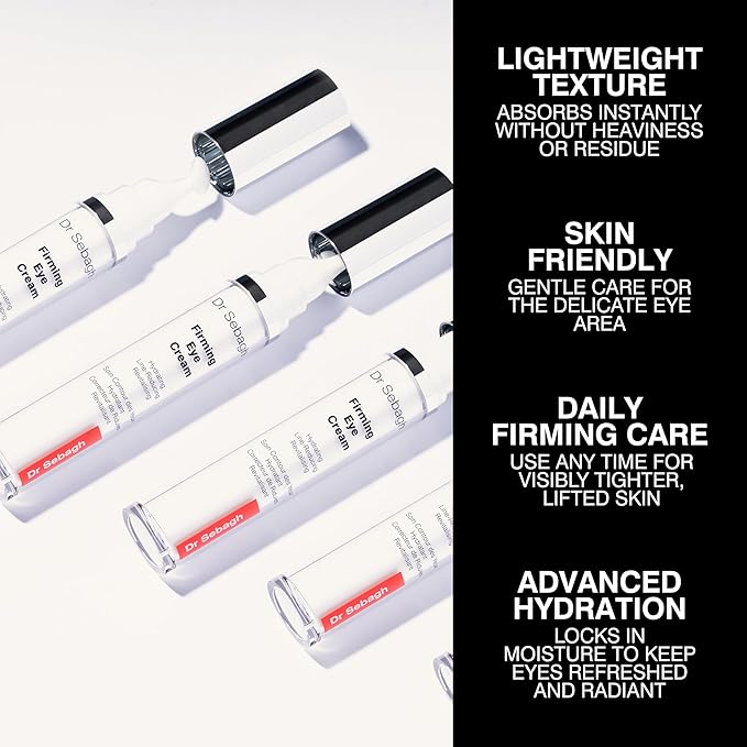 Dr Sebagh Firming Eye Cream (0.5 fl oz) - Eyecream for Dark Circle & Puffiness - Under Eye Moisturizer & Hollow Eyes Treatment - Lifting Sunken Eyes Treatment & Under Eye Plumper for Aging Skin