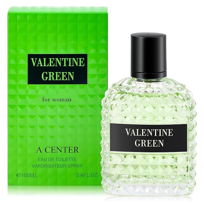 A CENTER Valentine Green Perfume for Women, Floral Notes Eau de Parfum Spray Casual Daily Cologne 3.4 Fluid Ounce/100Ml Women Fragrance Daytime & Casual Use, for all Skin Types