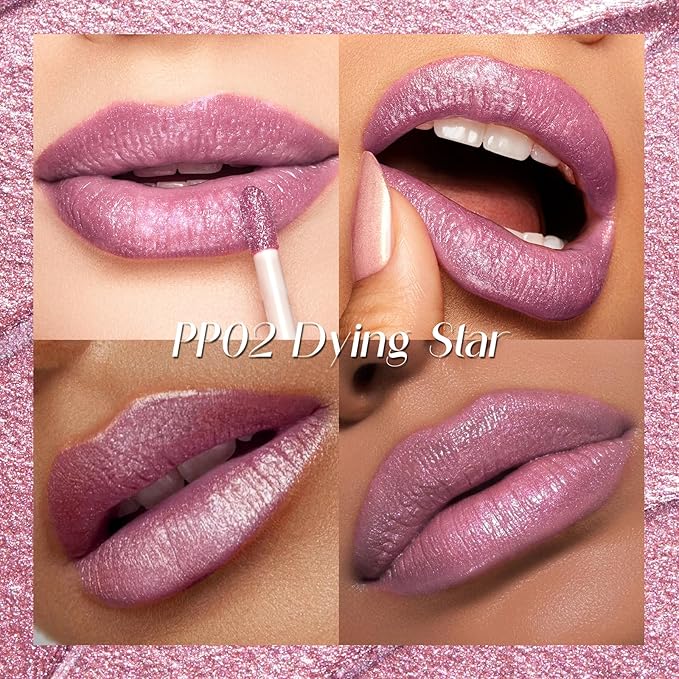 FOCALLURE Metallic Liquid Lipstick,Non Stick Cup Lip Gloss,High Impact Lip Color with Transfer-proof Wear,Long Lasting & Waterproof Lipstick Makeup for Women,Dying Star