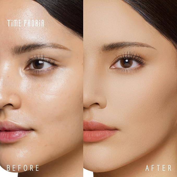 Timeless Optima Cover-Blur Skin Perfection Powder Foundation - Full Coverage, Blur Matte Finish, 16H Oil Control, Non-Comedogenic, with Double-Sided Applicator (03W Warm Fawn)
