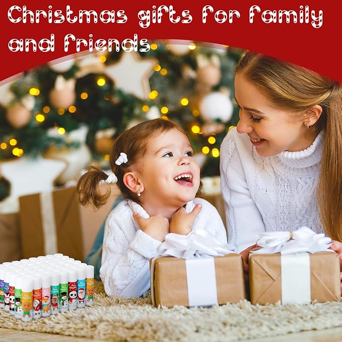 Dunzy 100 Pack Christmas Lip Balm Gifts Bulk Lip Balms Favors Employee Appreciation Thank You Gifts Team Inspirational Gift for Xmas Fall Thanksgiving Party Women Men Coworkers Staff Teachers