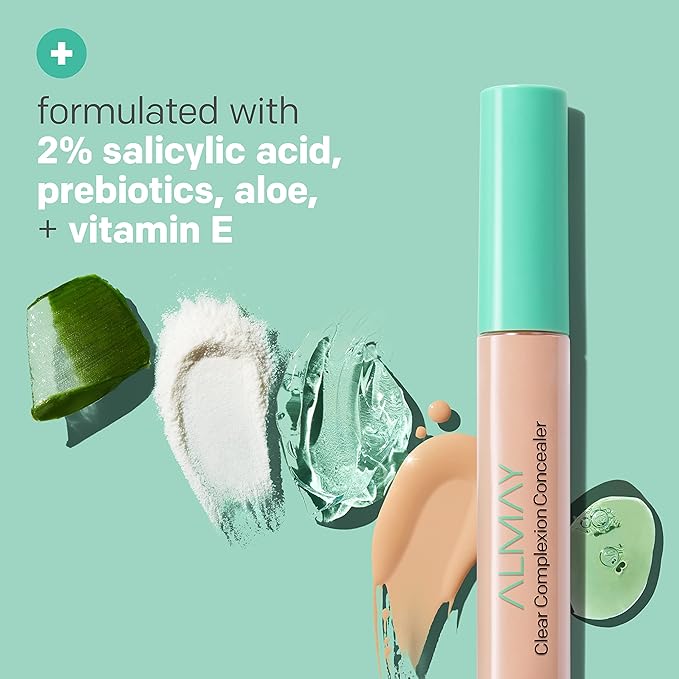 Almay Clear Complexion Acne & Blemish Spot Treatment Concealer Makeup with Salicylic Acid- Lightweight, Full Coverage, Hypoallergenic, Fragrance-Free, for Sensitive Skin, 300 Medium, 0.3 fl oz.