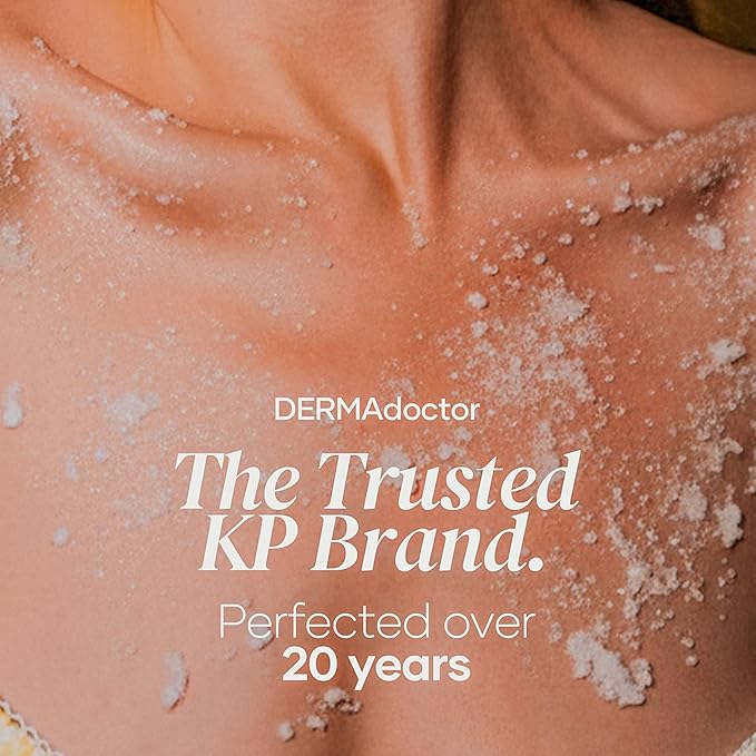 DERMAdoctor KP Bump Eraser Body Scrub with 10% AHAs + PHAs for Keratosis Pilaris, Dry, Rough, and Bumpy Skin, Dermatologist Formulated Exfoliating Body Scrub with Glycolic and Lactic acids - 8 Fl oz