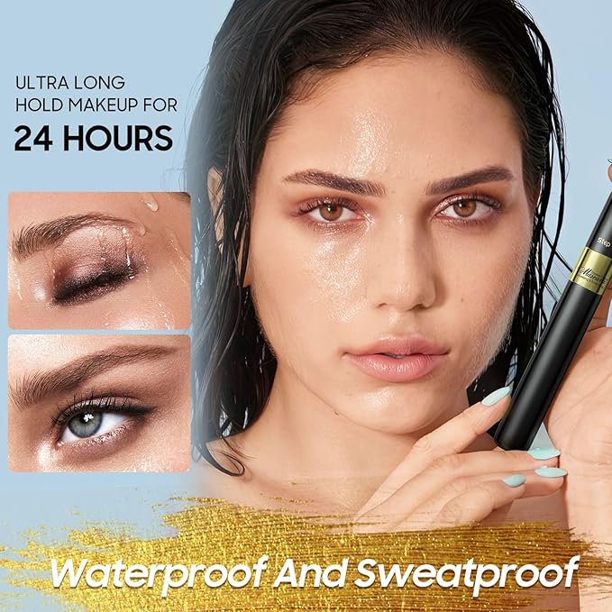 Mascara Volume and Length, Waterproof Mascara Black No Clumping 2-1 Long-Lasting & Volumizing for a Charming Curling Effect Eye Make up, Cruelty Free
