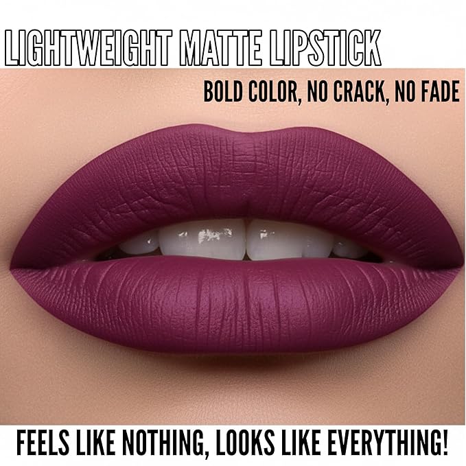 Mynena Deep Berry Purple Matte Liquid Lipstick | Long-Lasting Comfort | Smudge-Proof Transfer-Resistant | Full Coverage Non-Drying | Vegan & Cruelty-Free | All-Day Wear Lip Color | Viola