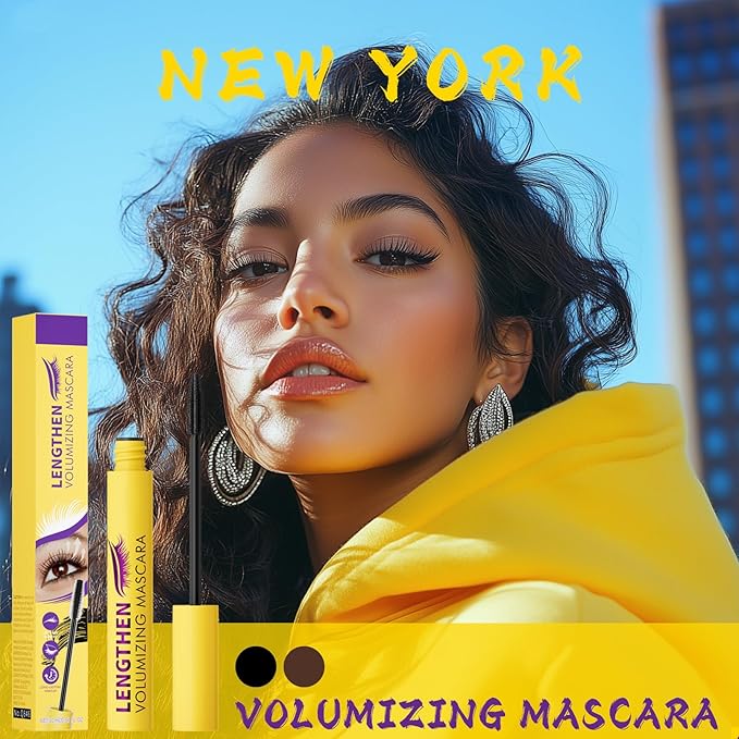 2PCS Bubble Mascara – Lightweight Volumizing Mascara for Fluffy, Lifted Lashes – Smudge-Proof, Jet Black Formula for Bold Curl, Lash Separation & Long-Lasting Bouncy Volume – No Clumps or Flakes