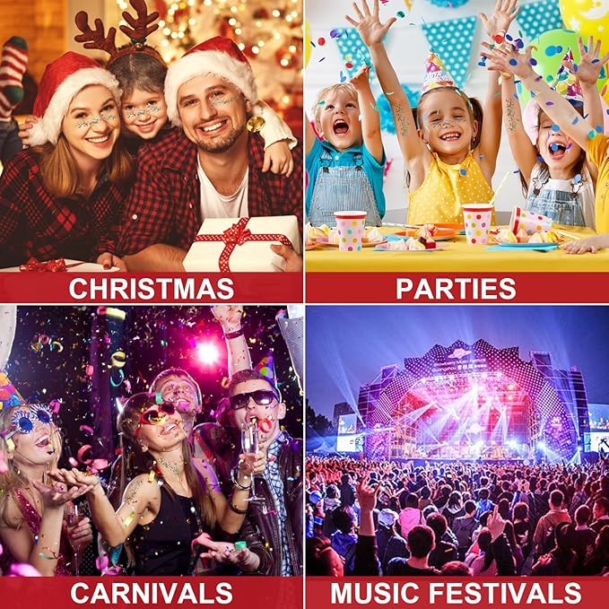 Christmas Body Glitter Stick, Waterproof Halloween Face Glitter Gel, Chunky Glitter Face Paint, Green Red White Sequin Hair Glitter Makeup for Women and Kid (Green Red White)