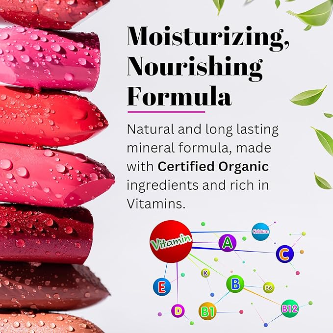 Fifth & Skin BOTANICAL Lipstick (CHERRY) | Vegan | Natural | Organic | Certified Cruelty Free | Paraben Free | Petroleum Free | Healthy | Moisturizing | Vibrant Color that's Good for your Lips!