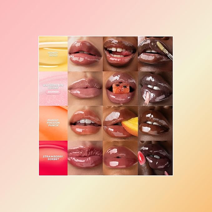 Gisou Honey Infused Hydrating Lip Oil, Nourishing Lip Moisturizer for Dry Lips (Mango Passion Punch)