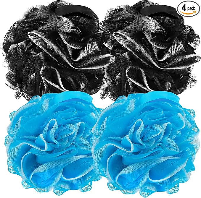 FARMOGA Bath Loofah Sponge Back Scrubber Shower Sponge Soft Mesh Exfoliator Pouf Shower Ball Bath Sponges for Women and Men Bath Accessories