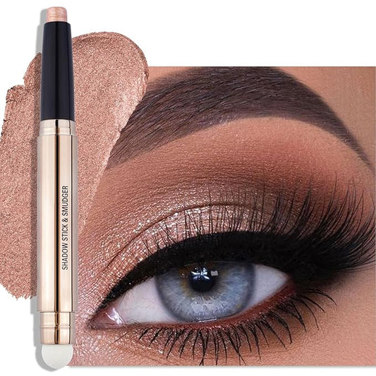Erinde Waterproof Cream Eyeshadow Stick, Champagne Gold Shimmer Eye Shadow Sticks, Cream to Powder Eyeshadow Crayon, Buildable & Blendable Long-Lasting Eye Shadow Stick, Vegan & Cruelty-Free, C03