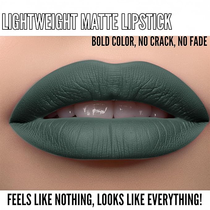 Mynena Matte Liquid Lipstick Army Green | Long-Lasting Comfort | Smudge-Proof Transfer-Resistant Vegan & Cruelty-Free | Full Coverage Non-Drying True Pigment | All-Day Wear Lip Colo | Jocelyne