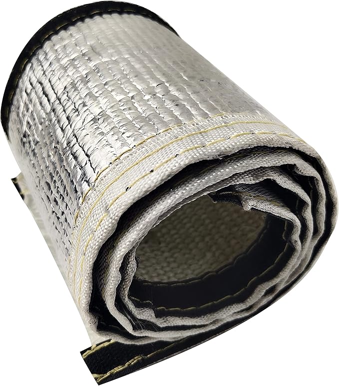 Heat Shroud 1-1/2" ID 3.2 ft Aluminized Sleeving Lightweight Aluminum Fiberglass Insulated Shield Sleeve for 1-1/2 OD Braided Hoses, Fuel Lines, Cables or Electrical Wiring Ultimate Heat Protection