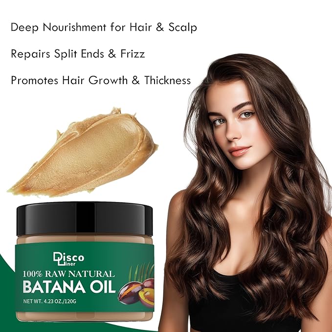 Batana Oil for Hair Growth, 100% Raw Natural from Honduras, Hair Growth Oil for Thicker, Longer Hair, Scalp, Dryness Dandruff, Eyelashes, Beard, Skin