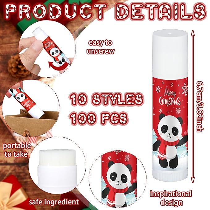 Dunzy 100 Pack Christmas Lip Balm Gifts Bulk Lip Balms Favors Employee Appreciation Thank You Gifts Team Inspirational Gift for Xmas Fall Thanksgiving Party Women Men Coworkers Staff Teachers