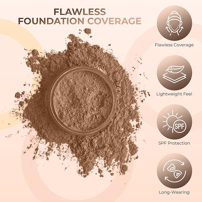 COCOA FOUNDATION (30g Full Size Sifter Jar) – Matte Mineral Makeup – Buildable Natural Coverage Loose Powder Foundation – Sweet Face Minerals, SPF 30